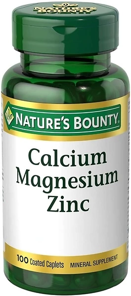 Nature's Bounty Calcium Magnesium & Zinc Caplets, Immune & Supporting Bone Health, 100 Count