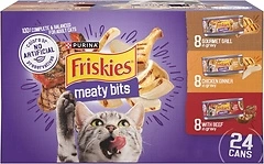Purina Friskies Gravy Wet Cat Food Variety Pack, Meaty Bits, 24 Cans, 5.5 oz.