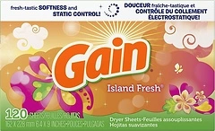 Gain Dryer Sheets with Freshlock, Island Fresh Scent, 120-count