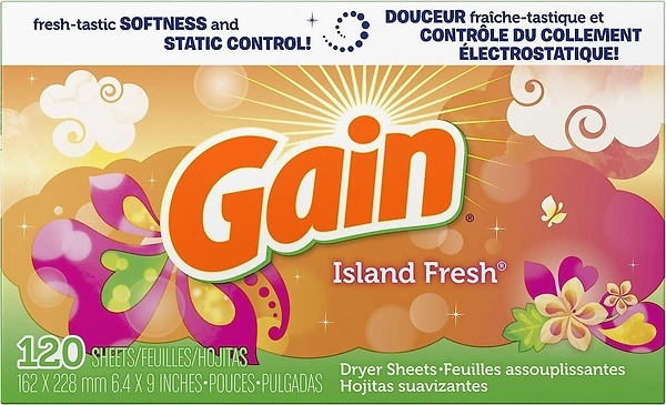 Gain Dryer Sheets with Freshlock, Island Fresh Scent, 120-count