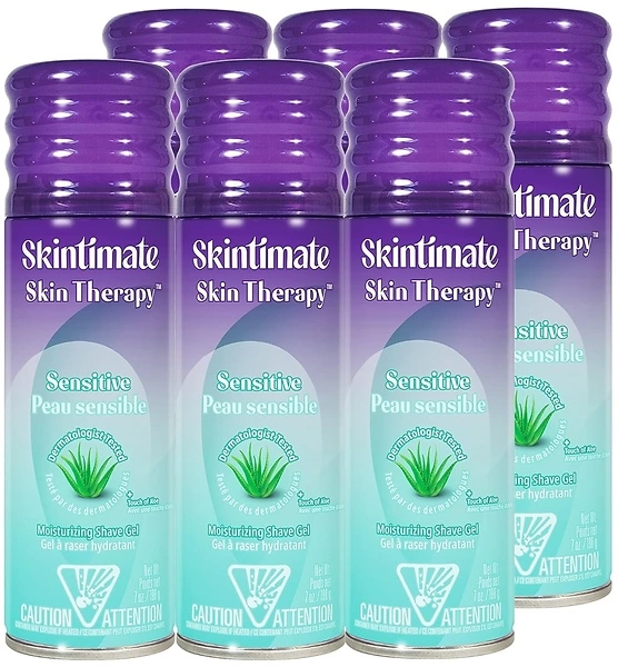 Skintimate Skin Therapy Shave Gel for Women, Sensitive Skin, 6 Pack, 7oz