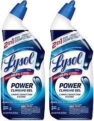 Lysol Power Toilet Bowl Cleaner Gel, Stain Removal, 24 Fl oz (2-pack)