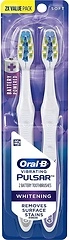 Oral-B Pulsar 3D White Vivid Soft Toothbrush, Twin Pack, Battery Powered