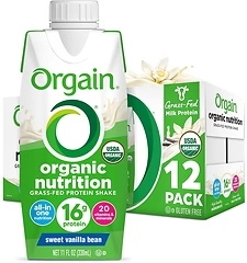 Orgain Organic Protein Shake, Vanilla, 16g Protein, 11 Fl Oz, 12 Pack