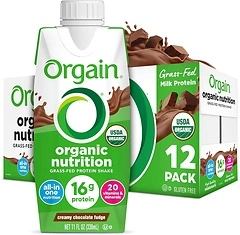 Orgain Organic Nutritional Protein Shake, Creamy Chocolate Fudge, 11 Fl Oz (12 Pack)