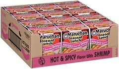 Maruchan Instant Lunch Hot & Spicy Shrimp, Ramen Noodle Soup, 12 Count