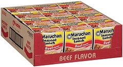 Maruchan Instant Lunch Beef, Ramen Noodle Soup, Microwaveable Meal, 2.25 Oz, 12 Count