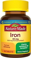 Nature Made Iron 65 mg Tablets, Dietary Supplement, 180 Day Supply