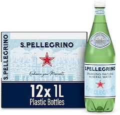 S.Pellegrino Sparkling Natural Mineral Water, 33.8 fl oz, 12 Bottles