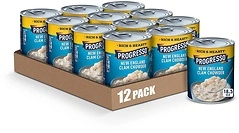 Progresso New England Clam Chowder Soup, Canned, Gluten Free, 18.5 oz, 12 Pack