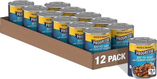 Progresso Beef Pot Roast with Country Vegetables Soup, Gluten Free, 18.5 oz, 12 Pack