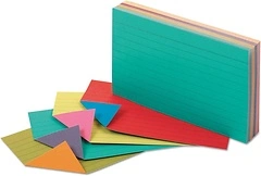 Oxford Extreme Index Cards, 3 x 5 Inches, Assorted Colors, 100 per pack (04736)