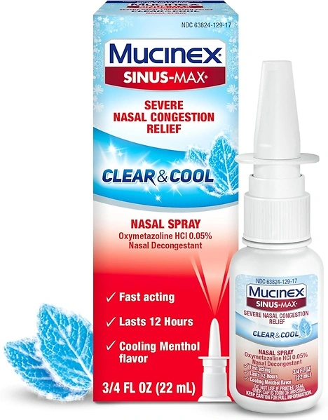 Mucinex Sinus-Max Nasal Spray, 12 Hour Decongestant, 3/4 Fl Oz (22ML)
