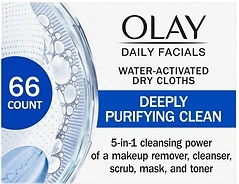 Olay Cleansing Wipes, Daily Facials, Makeup Remover, Fragrance-Free, 66 ct