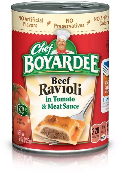 Chef Boyardee Beef Ravioli, Microwave Pasta, Canned Food, 15 oz.