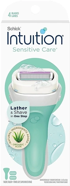 Schick Intuition Women's Razors, Sensitive Skin, 1 Razor & 2 Blades