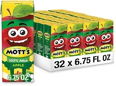 Mott's 100% Original Apple Juice, 6.75 Fl Oz Boxes, 32 Count (4 Packs Of 8)