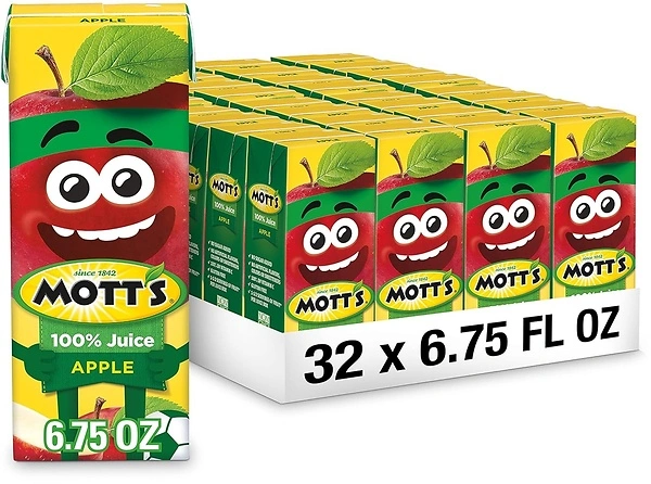 Mott's 100% Original Apple Juice, 6.75 Fl Oz Boxes, 32 Count (4 Packs Of 8)
