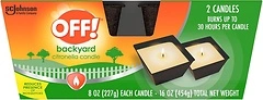 OFF! Backyard Citronella Scented Candle, Burns for up to 25 Hours, 8 oz, 2 Pack