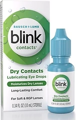 Blink Contacts Lubricating Eye Drops for Soft & RGP Contact Lenses, Lubricant Eye Drops with Hyaluronate for Hydration, Moisturizing & Comforting Dail...