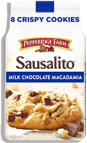 Pepperidge Farm Sausalito Crispy Milk Chocolate Macadamia Nut Cookies, 7.2 OZ Bag (8 Cookies)