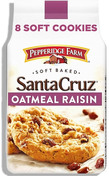 Pepperidge Farm Santa Cruz Soft Baked Oatmeal Raisin Cookies, 8.6 oz. Bag
