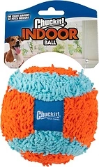 Chuckit! Indoor Fetch Ball Dog Toy (4.75 Inch), Orange and Blue