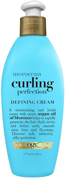 OGX Argan Oil of Morocco Curling Perfection Cream, Define Curls, 6 oz