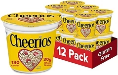 Original Cheerios Heart Healthy Cereal Cup, 1.3 OZ, Pack of 12