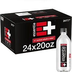 Essentia Ionized Alkaline Bottled Water, Infused with Electrolytes, 24 Pack of 20 oz
