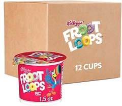 Kellogg's Froot Loops Cereal Cups, Fruit Flavored, Vitamin C, 12 Cups