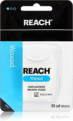 REACH Waxed Dental Floss, Unflavored, Plaque Remover, Shred Resistant, Extra Wide Cleaning, Gentle on Gums & Teeth, PFAS-Free, Oral Care, for Adults &...