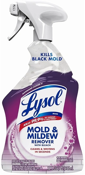 Lysol Mold & Mildew Remover Spray with Bleach, 32oz, Disinfects and Cleans