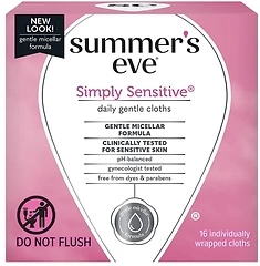 Summer's Eve Cleansing Cloths, Simply Sensitive, 16 Count