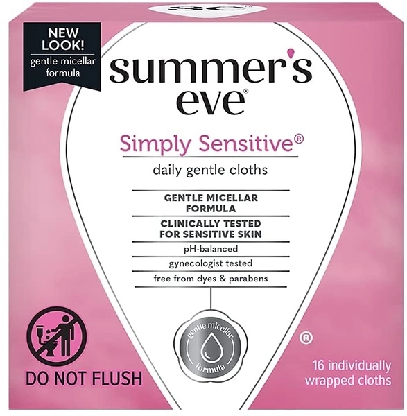 Summer's Eve Cleansing Cloths, Simply Sensitive, 16 Count