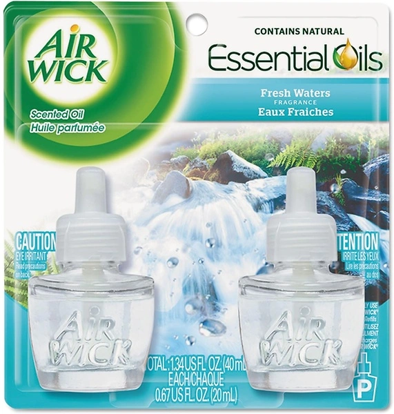 Air Wick, Plug in Scented Oil 2 Refills, Fresh Waters, 1.34 Oz (Pack of 2)