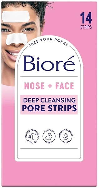 Biore Deep Cleansing Pore Strips, 14 Count, Blackhead Removal, Nose+Face