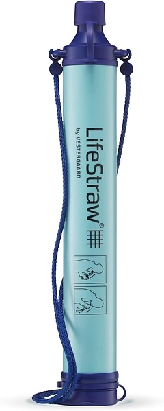 LifeStraw Personal Water Filter for Hiking, Camping, Travel, Emergency Prep, Blue