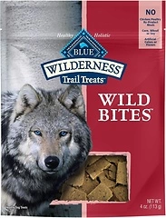 Blue Buffalo Wilderness Trail Treats Wild Bites High Protein Grain Free Soft-Moist Dog Treats, Salmon 4-oz Bag