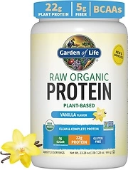 Garden of Life Raw Organic Protein Vanilla Powder, 20 Servings, 22g Protein