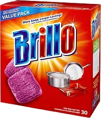 Brillo Steel Wool Soap Pads 794628302188 Original Scent (Red), 30-Count Jumbo Pack