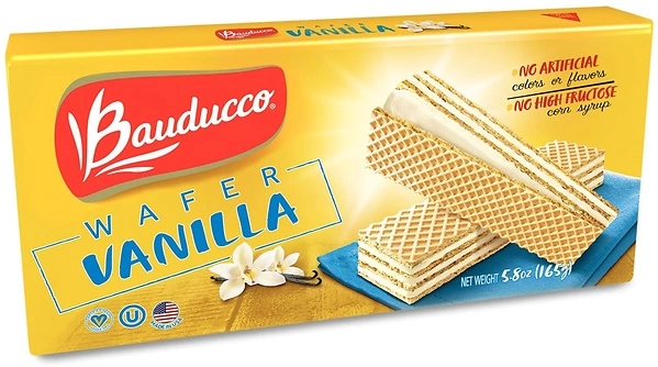 Bauducco Vanilla Wafers - Crispy Wafer Cookies With 3 Delicious, Indulgent, Decadent Layers of Vanilla Flavored Cream - Delicious Sweet Snack or Deser...