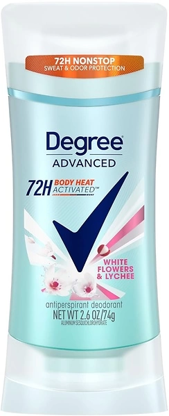 Degree Advance Protection Antiperspirant Deodorant, White Flowers & Lychee, 2.6 oz