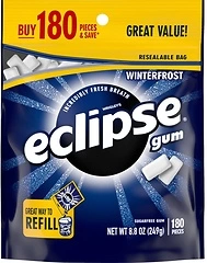 ECLIPSE Winterfrost Sugarfree Gum, 8.8-Ounce 180 piece bag