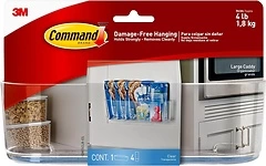 Command Large Caddy, Holds up to 4 lb, 8.6" x 3.1" x 3", 1 Caddy with 4 Strips