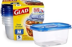 GladWare Soup & Salad Food Storage Containers for Everyday Use Medium Rectangle Containers for Food Storage Containers Hold up to 24 Ounces of Food, 5...