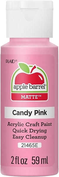 Apple Barrel Acrylic Paint in Assorted Colors (2 oz), 21465, Candy Pink
