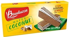 Bauducco Coconut Wafers, Crispy Wafers With Coconut Flavored Cream, 5.0oz
