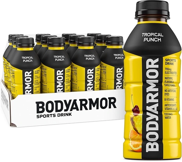 BODYARMOR Sports Drink, Tropical Punch, Coconut Water, 16 Fl Oz, 12 Pack