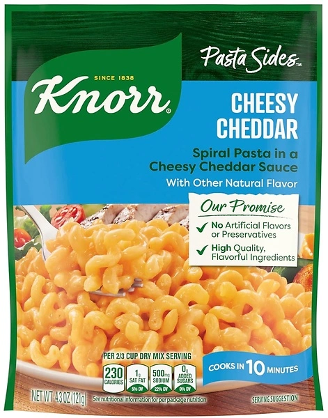 Knorr Pasta Sides Cheesy Cheddar Rotini, 4.3 oz, Quick Pasta Side Dish